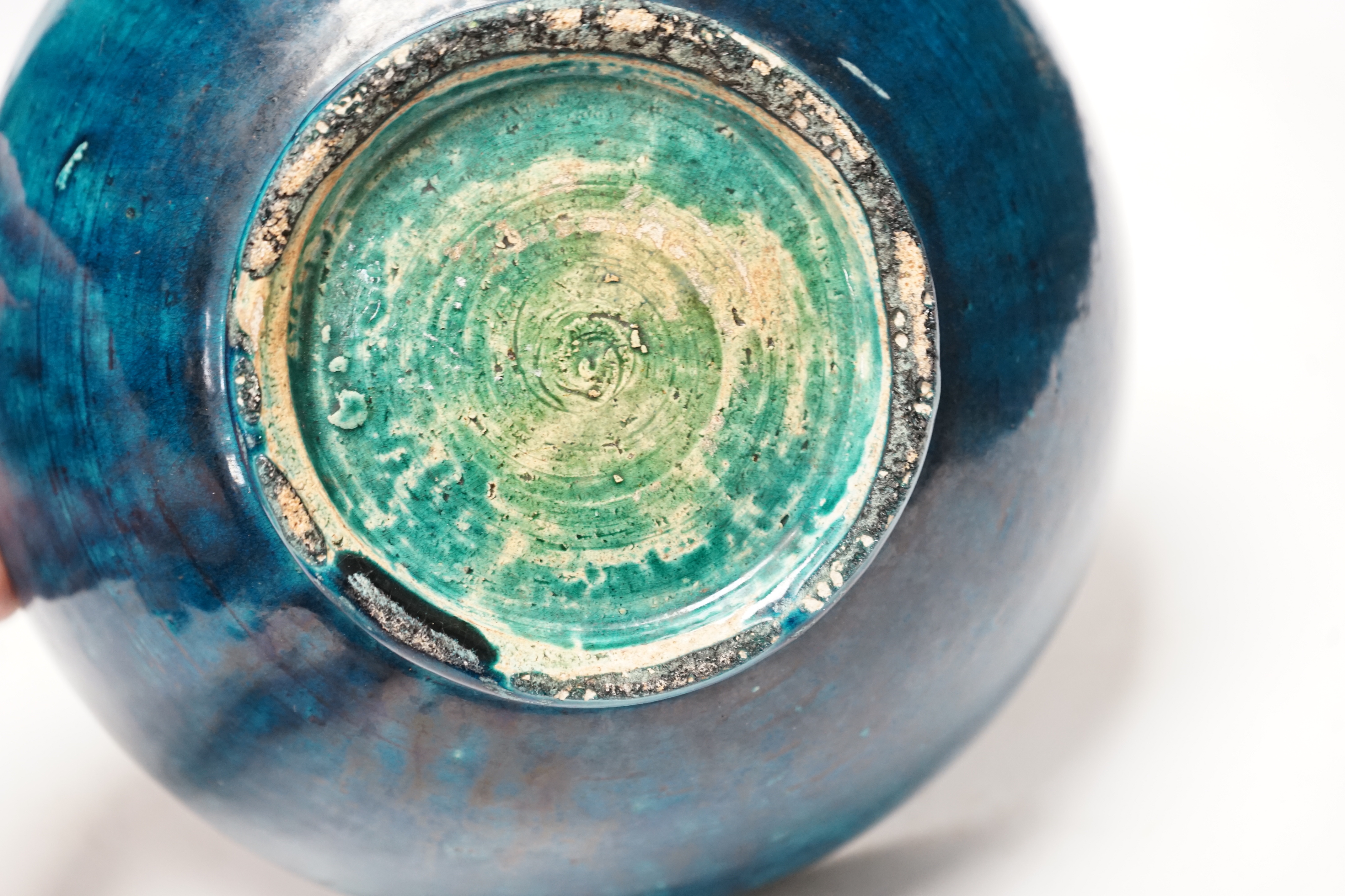 An 18th century Chinese turquoise glazed bowl, 22cm diameter